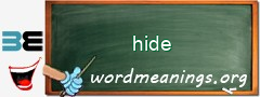 WordMeaning blackboard for hide